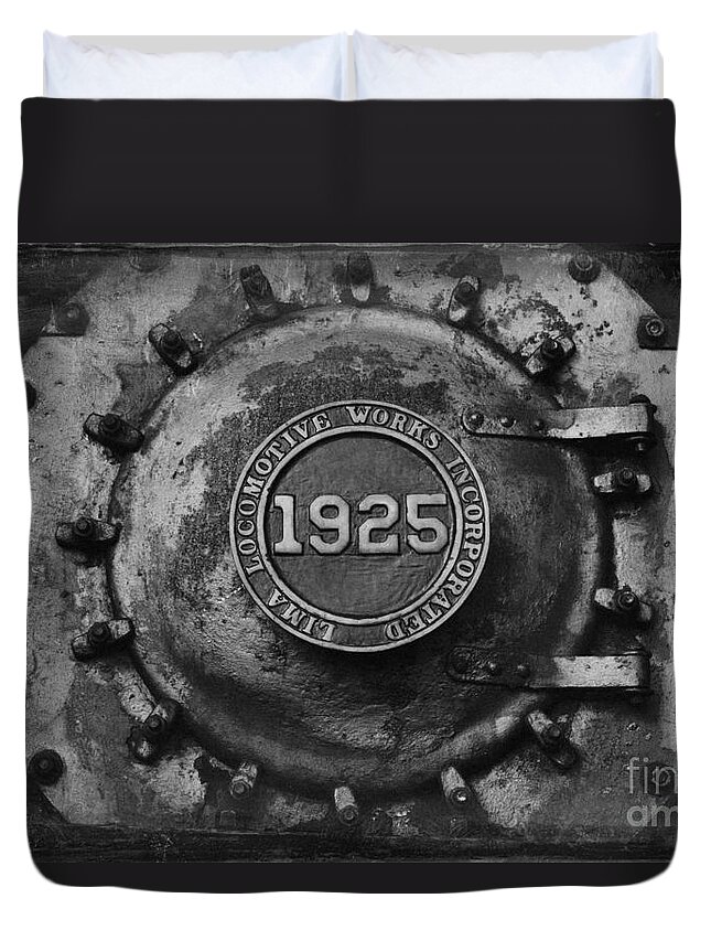 Train Duvet Cover featuring the photograph 1925 Locomotive Train Engine by Carrie Cranwill