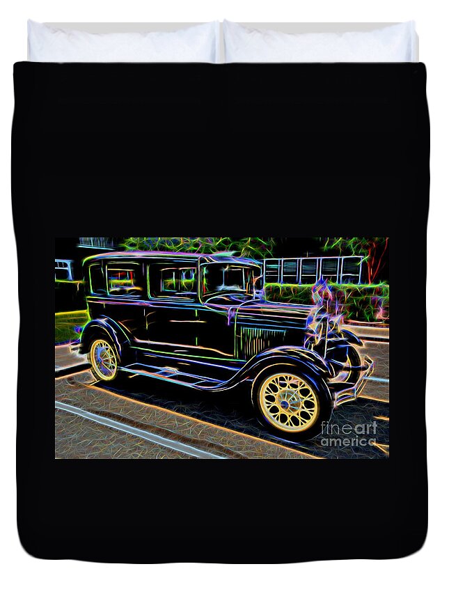 Ford Duvet Cover featuring the photograph 1929 Ford Model A - Antique Car by Gary Whitton