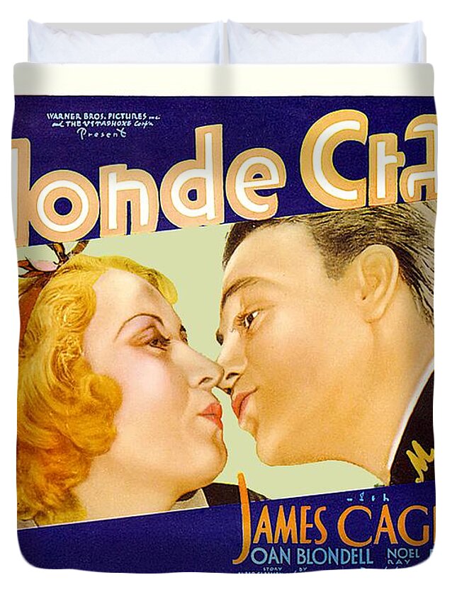 1931 Duvet Cover featuring the digital art 1931 - Blonde Crazy - Warner Brothers Movie Poster - James Cagney - Color by John Madison