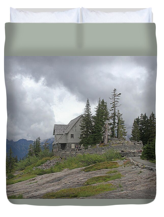 1933 Ccc Forest Ranger Station At Mt Baker Washington Duvet Cover featuring the photograph 1933 CCC Forest Ranger Station At Mt Baker Washington by Tom Janca