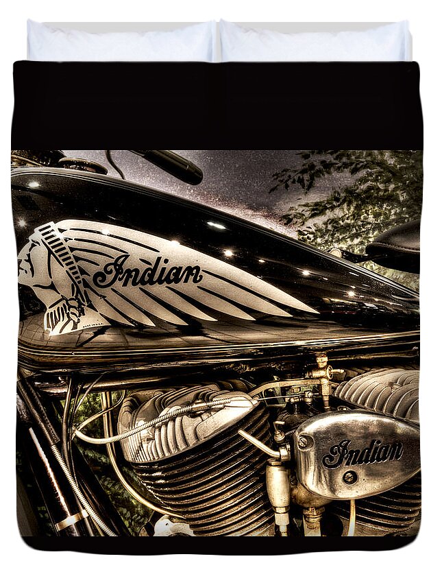 D6-z-2132-hd Duvet Cover featuring the photograph 1934 Indian Chief by Paul W Faust - Impressions of Light