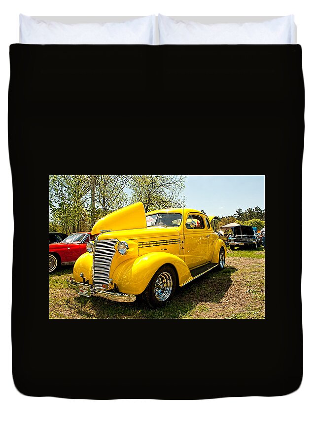 Chevrolet Duvet Cover featuring the photograph 1938 Chevy Business Coupe by Kristia Adams