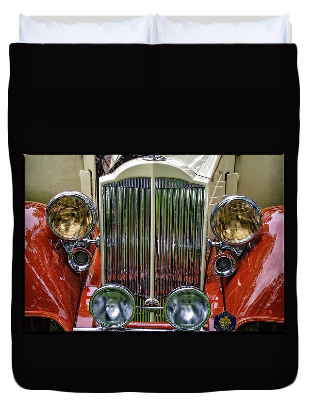 Automotive Art Duvet Cover featuring the photograph 1928 Classic Packard 443 Roadster by Thom Zehrfeld