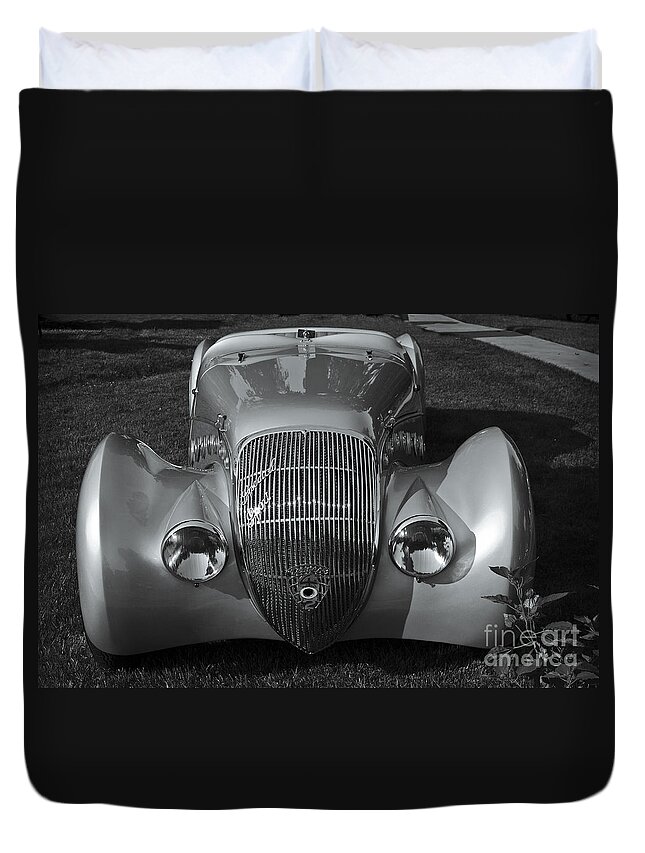 1938 Peugeot 402 Darl'mat Roadster Duvet Cover featuring the photograph 1938 Peugeot Roadster by Dennis Hedberg