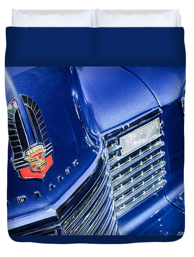 1941 Cadillac Emblem Duvet Cover featuring the photograph 1941 Cadillac Emblem by Jill Reger