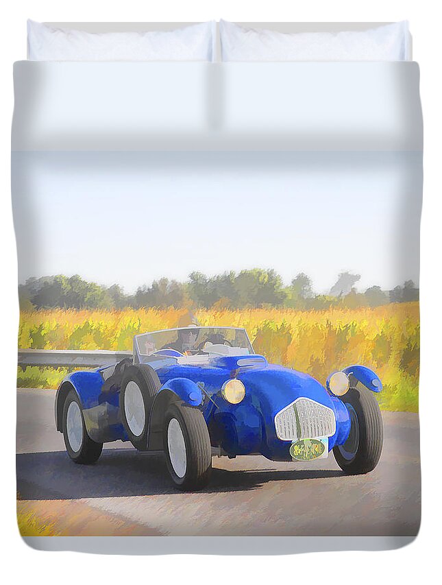 Allard Duvet Cover featuring the photograph 1953 Allard J2X roadster by Jack R Perry