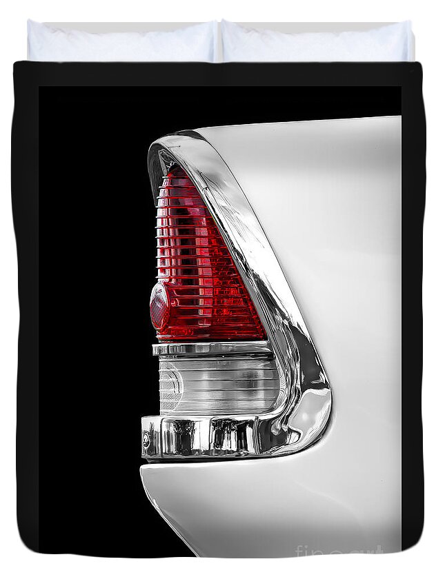 Vintage Duvet Cover featuring the photograph 1955 Chevy Rear Light Detail by Ken Johnson