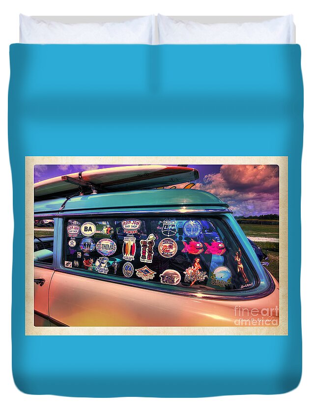 56 Chevy Duvet Cover featuring the photograph 1956 Chevy Wagon by Arttography LLC