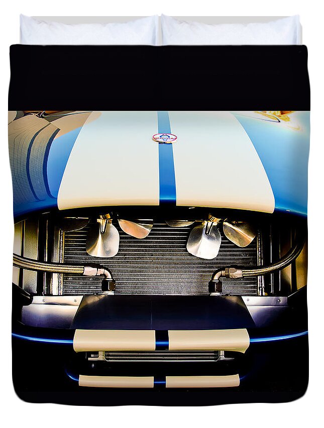 1965 Shelby Cobra Grille Duvet Cover featuring the photograph 1965 Shelby Cobra Grille-new version by Jill Reger