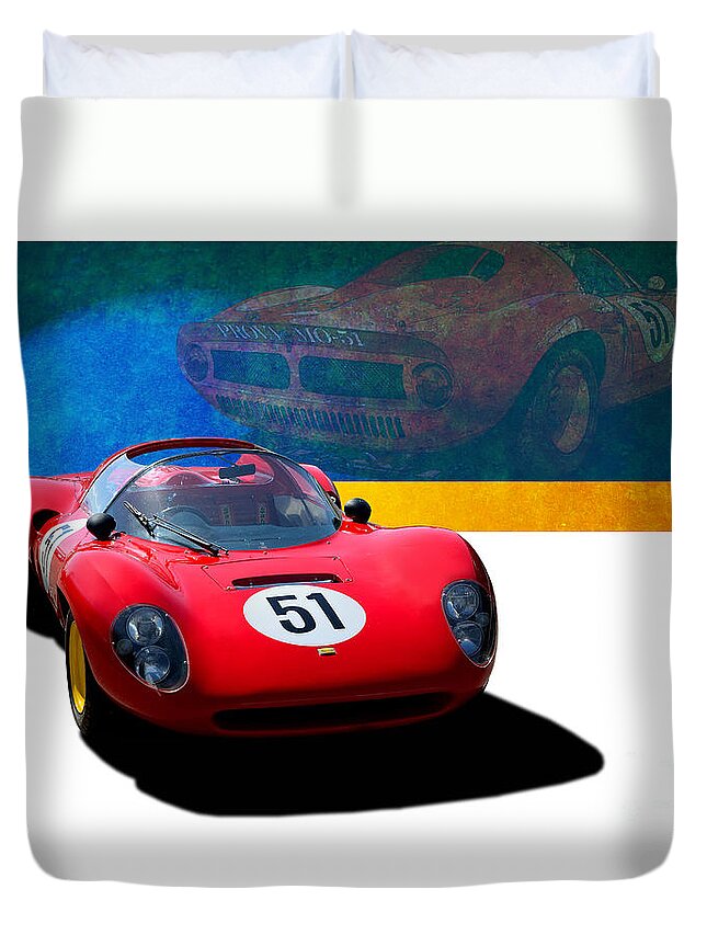 1966 Duvet Cover featuring the photograph 1966 Ferrari SP206 Replica by Stuart Row