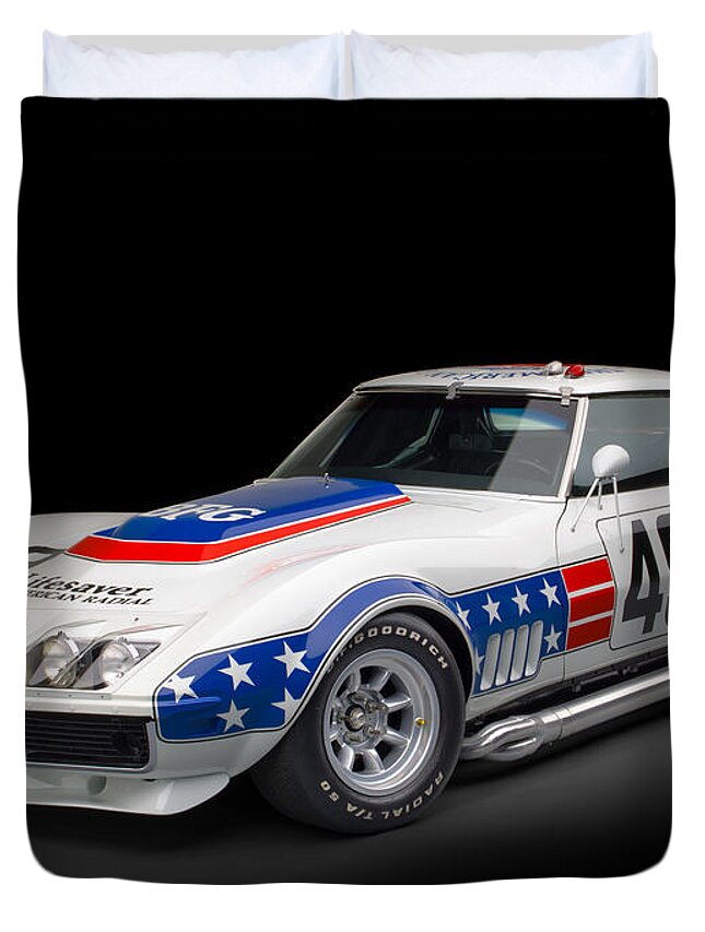 Car Duvet Cover featuring the photograph 1969 Chevrolet Stars And Stripes L88 ZL-1 Corvette by Gianfranco Weiss