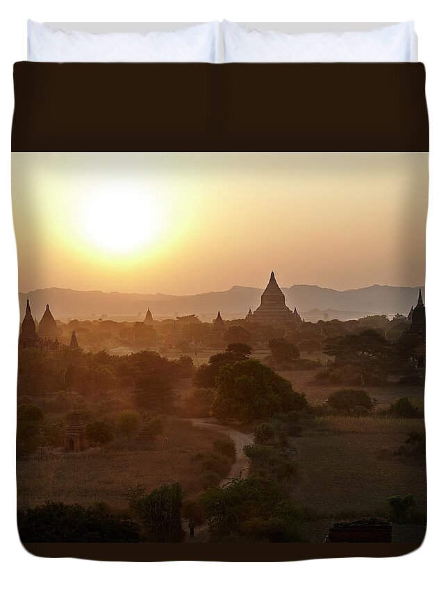 Outdoors Duvet Cover featuring the photograph Bagan Ancient Site, Myanmar, Burma #2 by Andrea Pistolesi