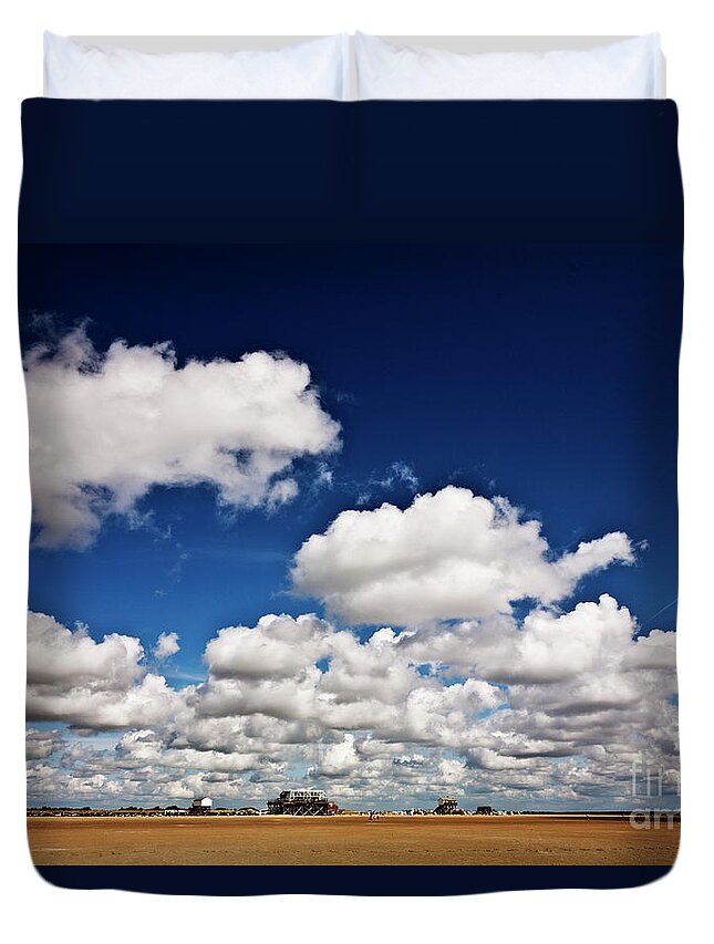 Beach Duvet Cover featuring the photograph Beach Far and Wide by Heiko Koehrer-Wagner