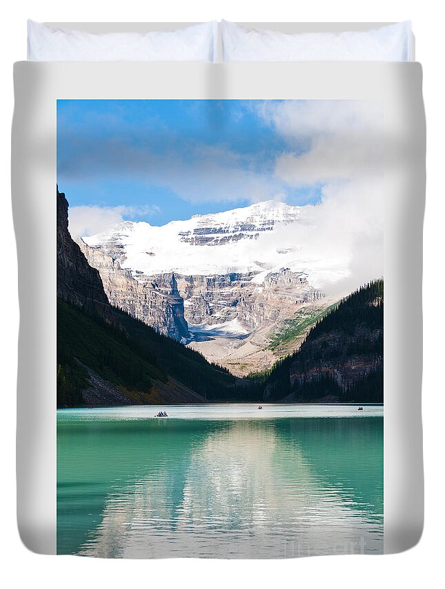Lake Louise Duvet Cover featuring the photograph Beautiful Lake Louise #1 by Cheryl Baxter