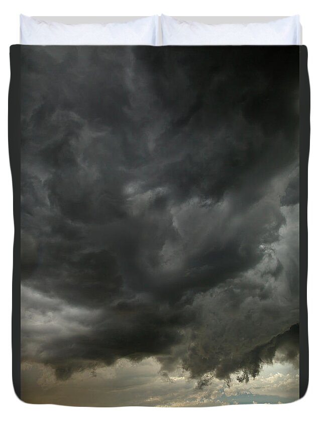 00559184 Duvet Cover featuring the photograph Billowing Clouds At Sunset North Dakota by Yva Momatiuk John Eastcott