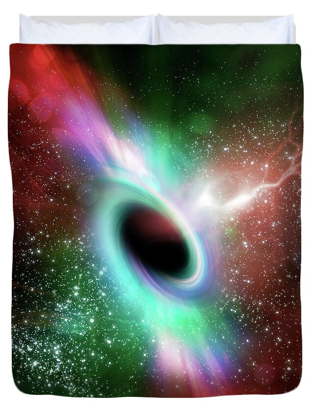 Concepts & Topics Duvet Cover featuring the digital art Black Hole, Artwork #2 by Victor Habbick Visions