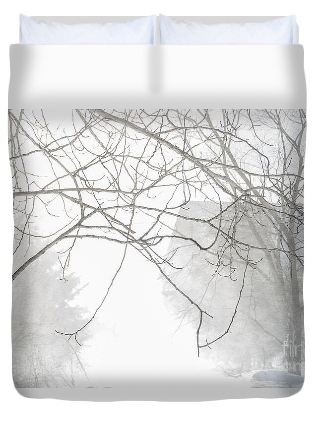 Shadows Duvet Cover featuring the photograph Blowing Snow #2 by Cheryl Baxter