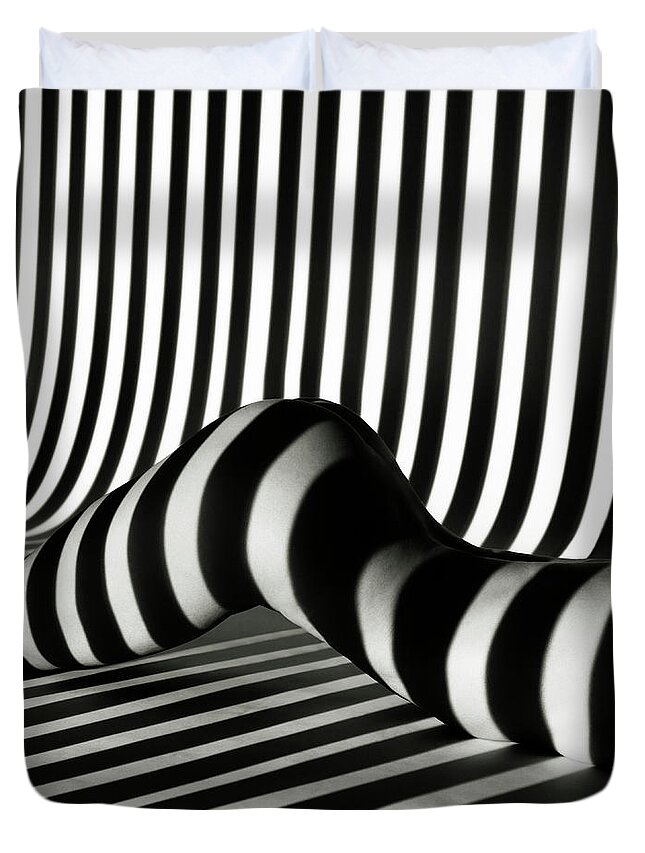 Shadow Duvet Cover featuring the photograph Body Projections #2 by Henrik Sorensen