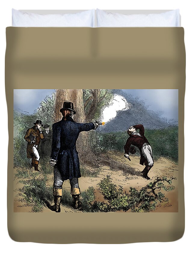 Government Duvet Cover featuring the photograph Burr-hamilton Duel, 1804 by Science Source
