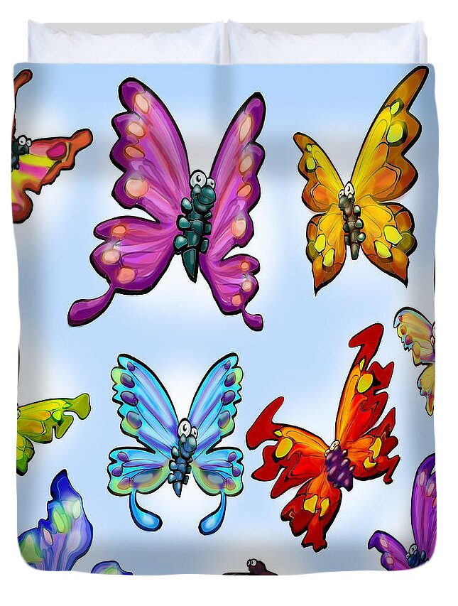 Butterfly Duvet Cover featuring the digital art Butterflies by Kevin Middleton