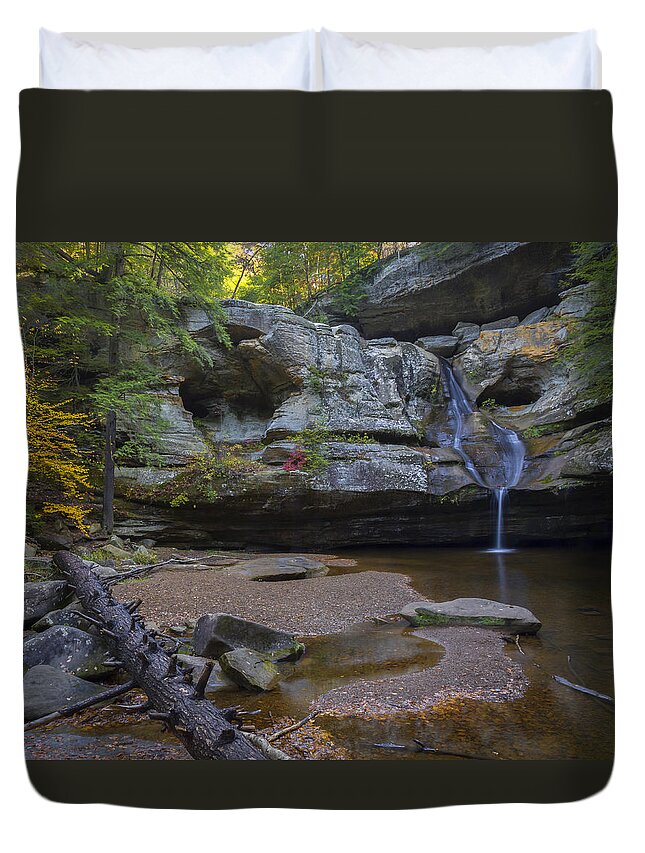 Area Duvet Cover featuring the photograph Cedar Falls #4 by Jack R Perry