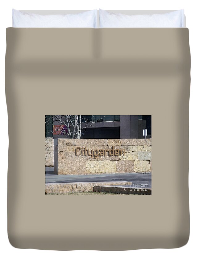  Duvet Cover featuring the photograph City Garden by Kelly Awad
