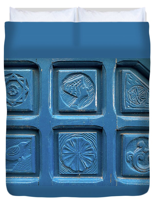 Photography Duvet Cover featuring the photograph Close-up Of Tiles, Jaffa, Tel Aviv #2 by Panoramic Images