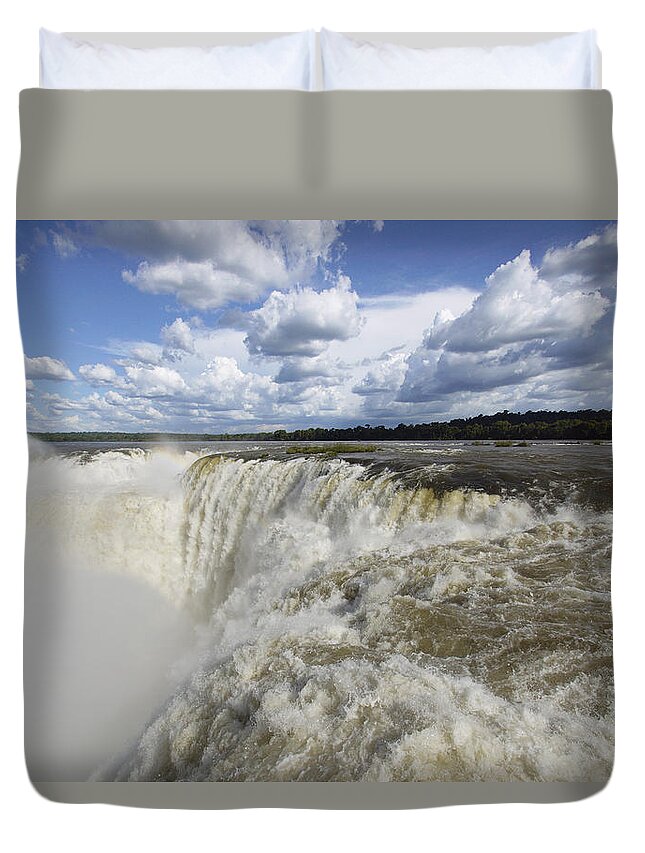 534232 Duvet Cover featuring the photograph Devils Throat At Iguacu Falls Argentina #2 by Hiroya Minakuchi