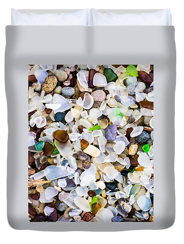Treasures From The Sea Duvet Cover featuring the photograph Glass Beach #2 by Priya Ghose