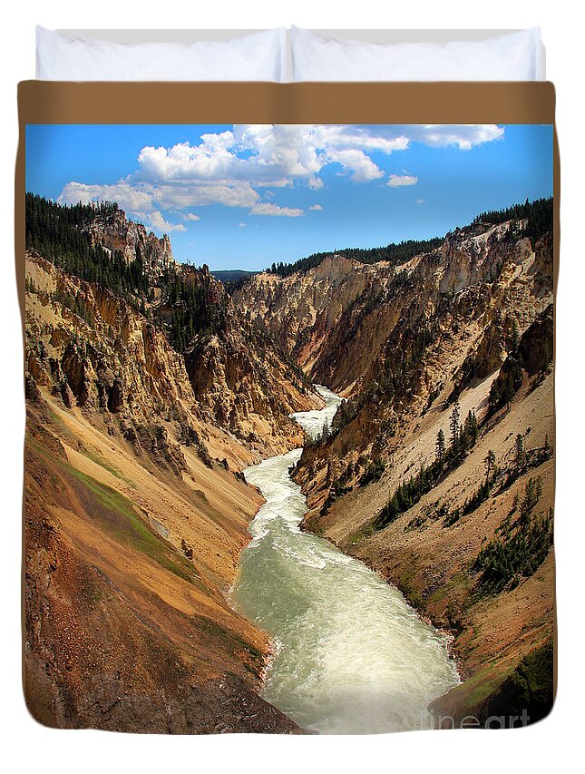 Grand Canyon Of Yellowstone Duvet Cover featuring the photograph Grand Canyon of Yellowstone by Jemmy Archer