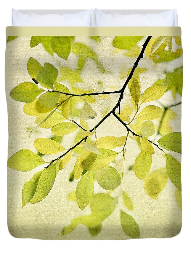 Foliage Duvet Cover featuring the photograph Green Foliage Series #2 by Priska Wettstein