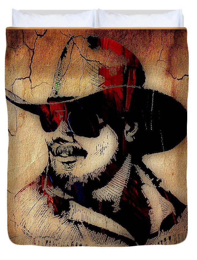 Hank Williams Jr Duvet Cover featuring the mixed media Hank Williams Jr Collection #5 by Marvin Blaine