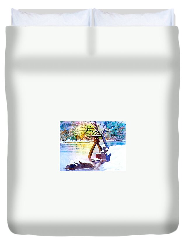 Garden Duvet Cover featuring the painting In the Garden by Teresa Ascone