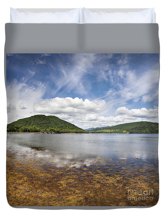 Reflection Duvet Cover featuring the photograph Loch Fine by Inveraray #2 by Sophie McAulay