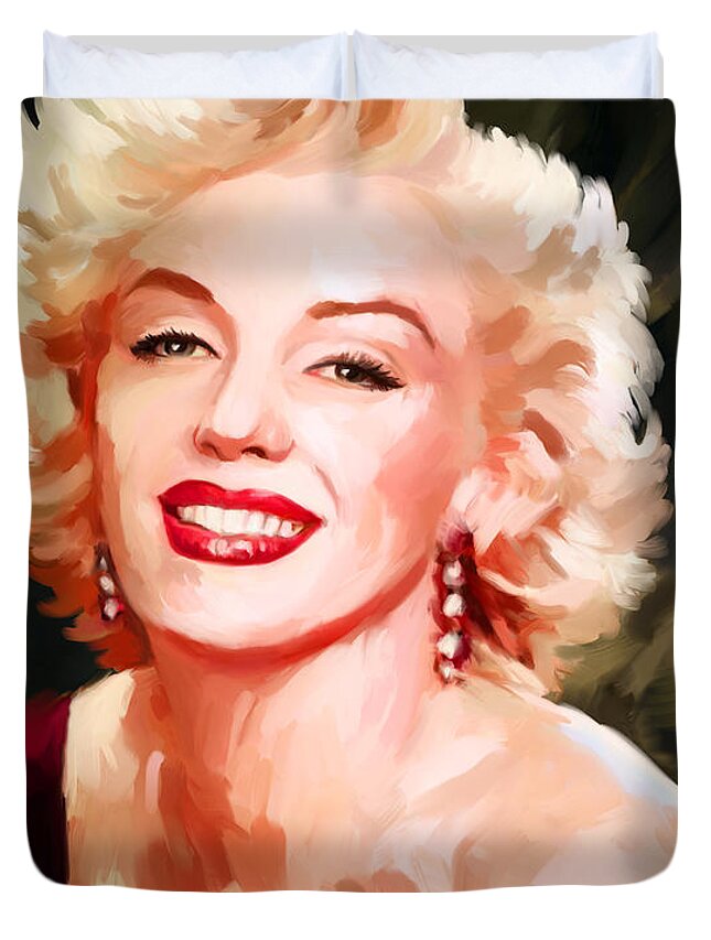 Marilyn Monroe Duvet Cover featuring the painting Marilyn Monroe #2 by Tim Gilliland
