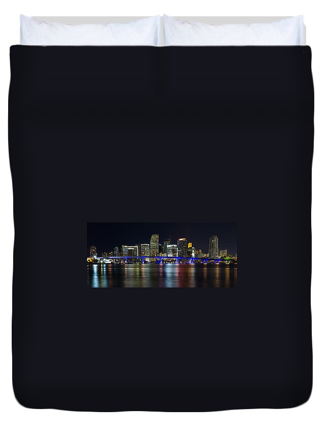 Architecture Duvet Cover featuring the photograph Miami Downtown Skyline by Raul Rodriguez
