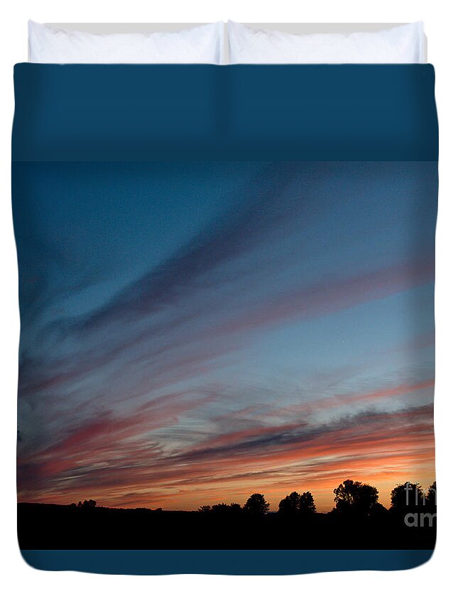 Sunset Duvet Cover featuring the photograph Painted Sky #2 by Cheryl Baxter
