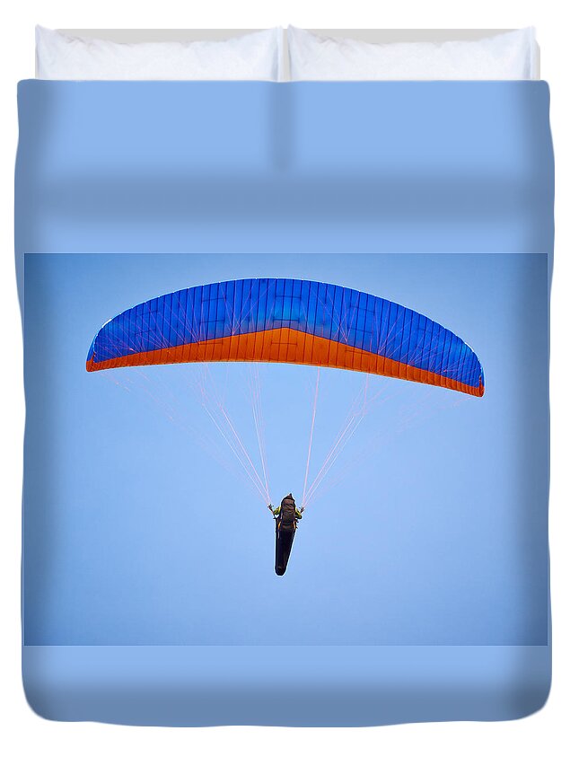 Atlantic Ocean Duvet Cover featuring the photograph Paragliders #2 by Jouko Lehto