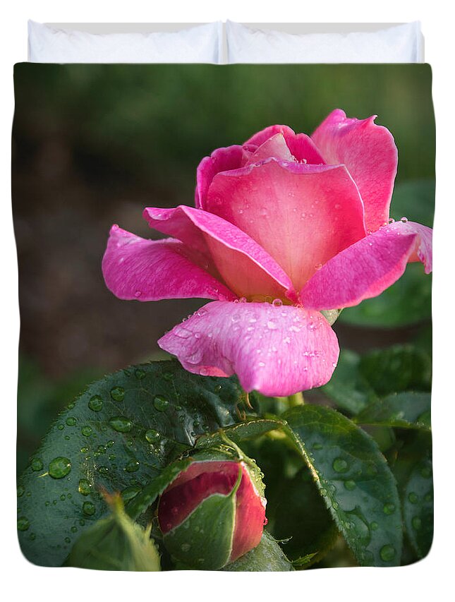 Pink Duvet Cover featuring the photograph Perfect Happiness #1 by Arlene Carmel