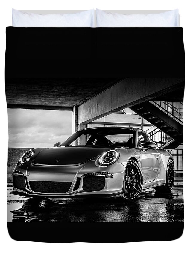 Porsche Duvet Cover featuring the digital art Porsche 911 GT3 by Douglas Pittman
