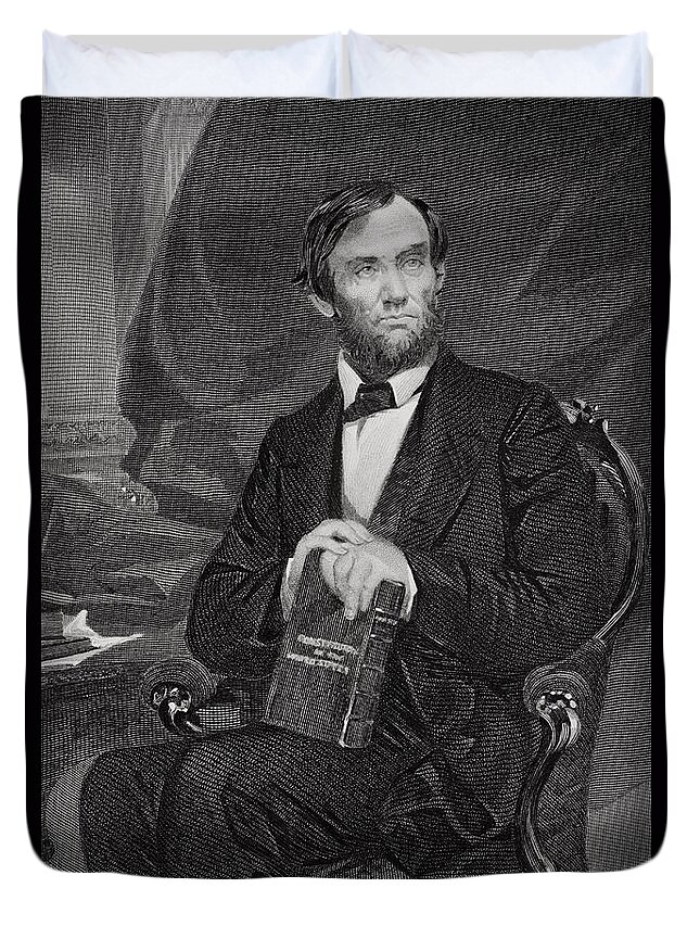 Male Duvet Cover featuring the painting Portrait of Abraham Lincoln by Alonzo Chappel