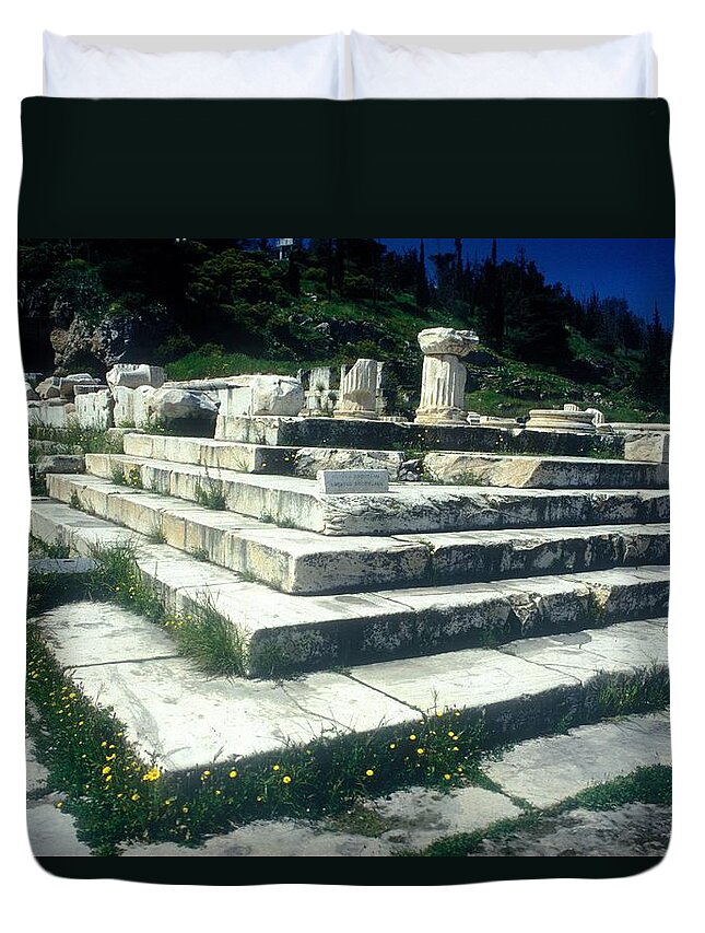 Eleusis Duvet Cover featuring the photograph Propylaia #1 by Andonis Katanos
