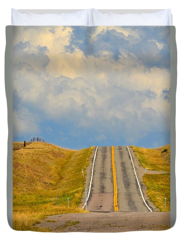 Abstract Duvet Cover featuring the photograph Road to Nowhere #2 by Lauren Leigh Hunter Fine Art Photography
