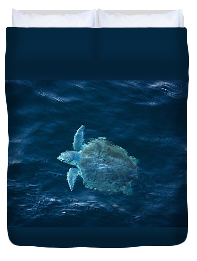 Sea Turtle Duvet Cover featuring the photograph Sea Turtle by Tammy Schneider