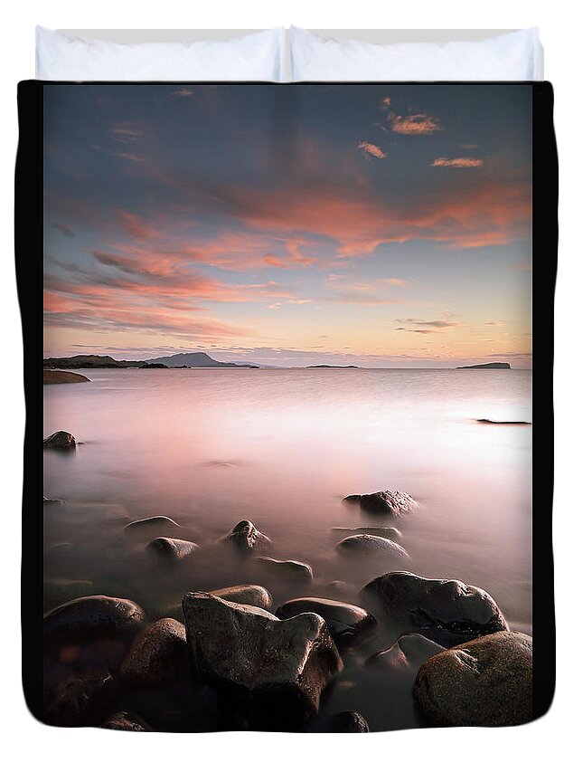 Calm Duvet Cover featuring the photograph Seil Island Sunset #2 by Grant Glendinning