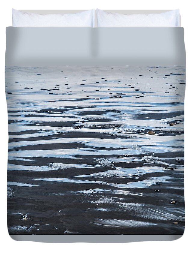 Seascape Coastal Reflect Duvet Cover featuring the photograph Sky reflection #2 by Michael Goyberg