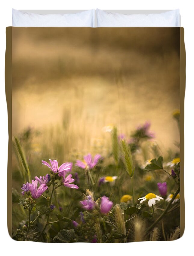 Meadow Duvet Cover featuring the photograph Spanish meadow #2 by Ang El