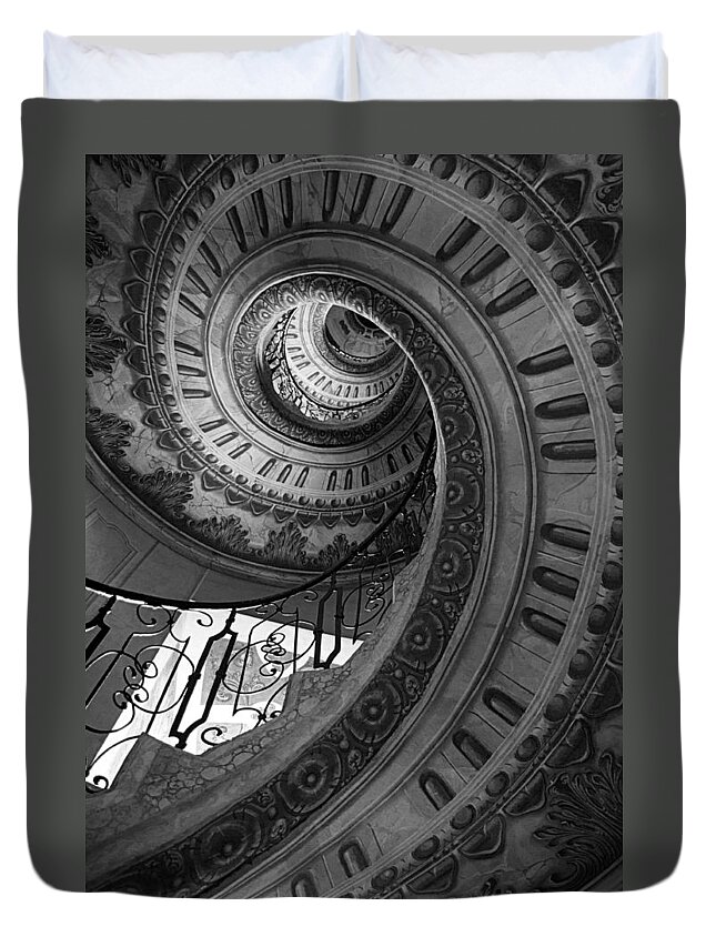 Spiral Staircase Duvet Cover featuring the photograph Spiral Staircase #3 by Chevy Fleet