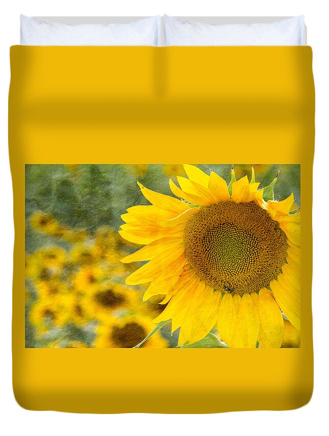 Landscape Duvet Cover featuring the photograph Sunflower by Joye Ardyn Durham