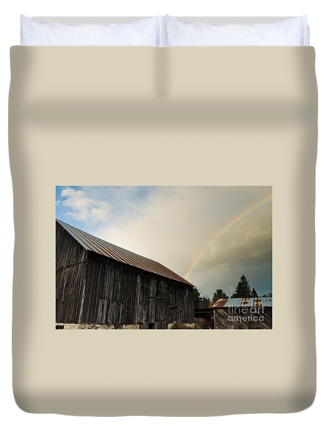 Rainbow Duvet Cover featuring the photograph Under the Rainbow #2 by Cheryl Baxter